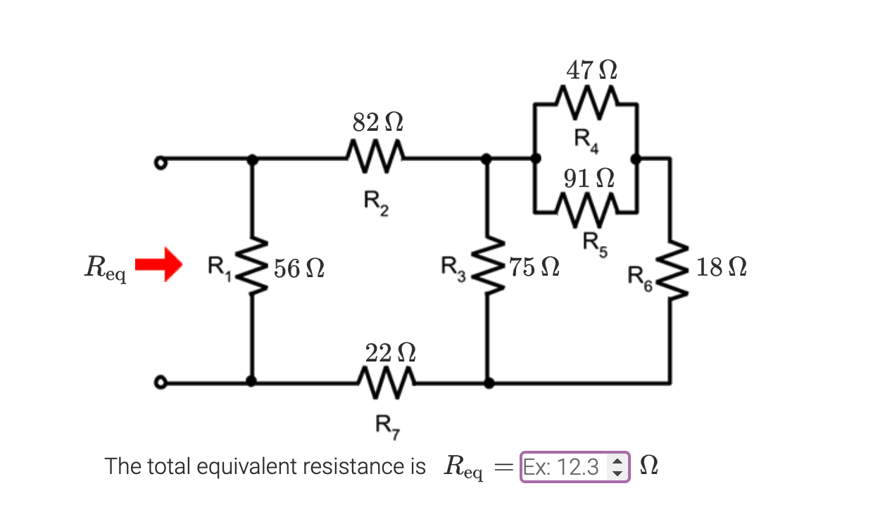 Solved The total equivalent resistance is Req= Ω | Chegg.com