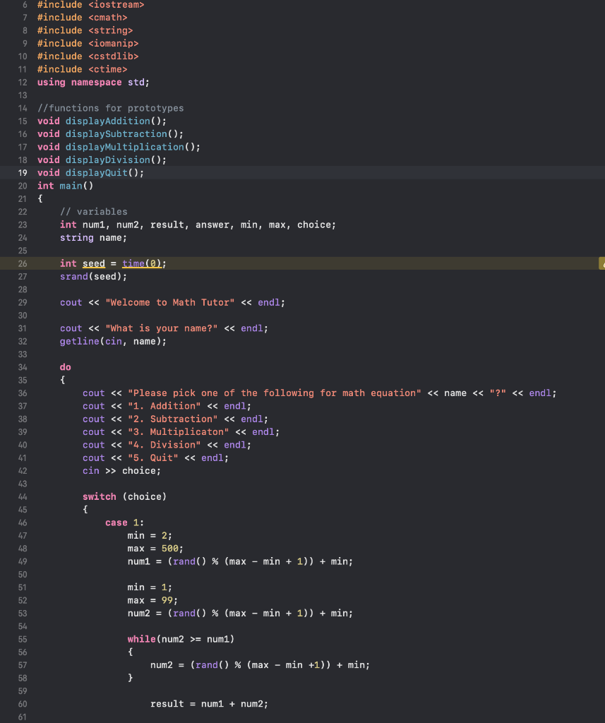 I just need an example for the void addition() that | Chegg.com