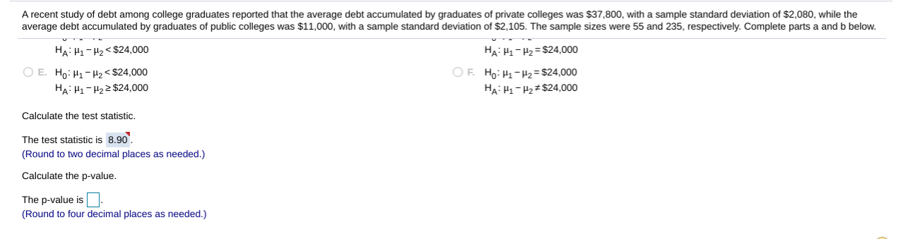 solved-a-recent-study-of-debt-among-college-graduates-chegg