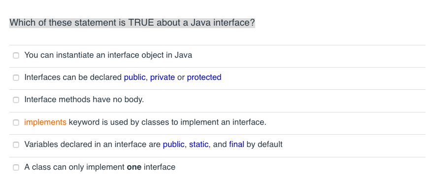 Which Of These Statement Is True About A Java Chegg Com