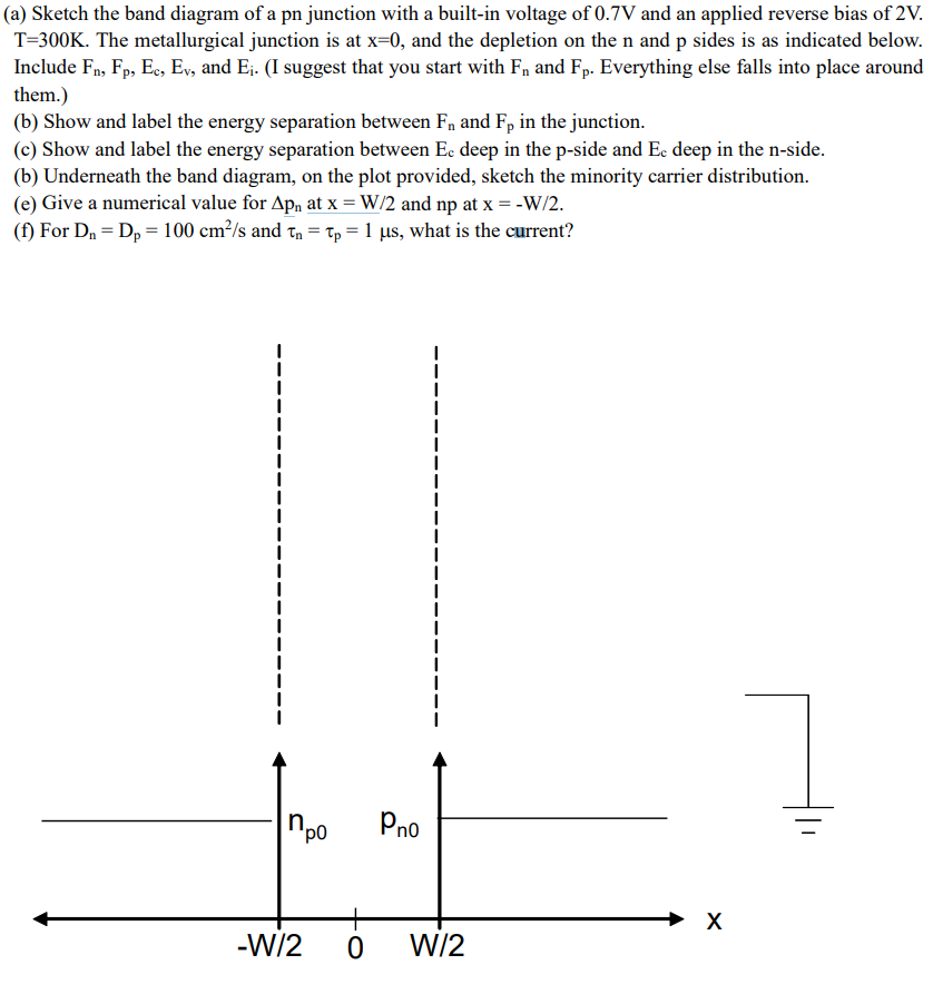 Solved PLEASE solve with an applied forward bias of 0.6V | Chegg.com