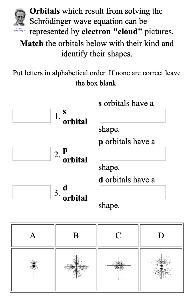 Solved Erwin Schrodinger Orbitals which result from solving | Chegg.com
