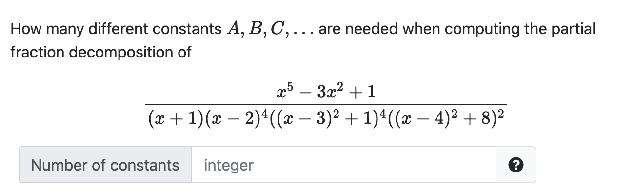 Solved How Many Different Constants A, B, C,... Are Needed | Chegg.com