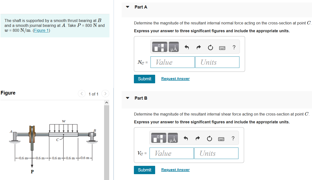 Solved The Shaft Is Supported By A Smooth Thrust Bearing At | Chegg.com