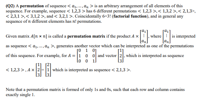 Solved (Q2) A permutation of sequence is an | Chegg.com