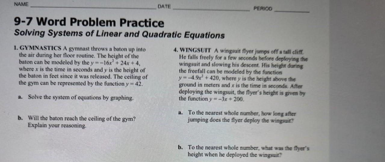 Solved 1. GYMNASTICS A gymnast throws a baton up into 4. | Chegg.com