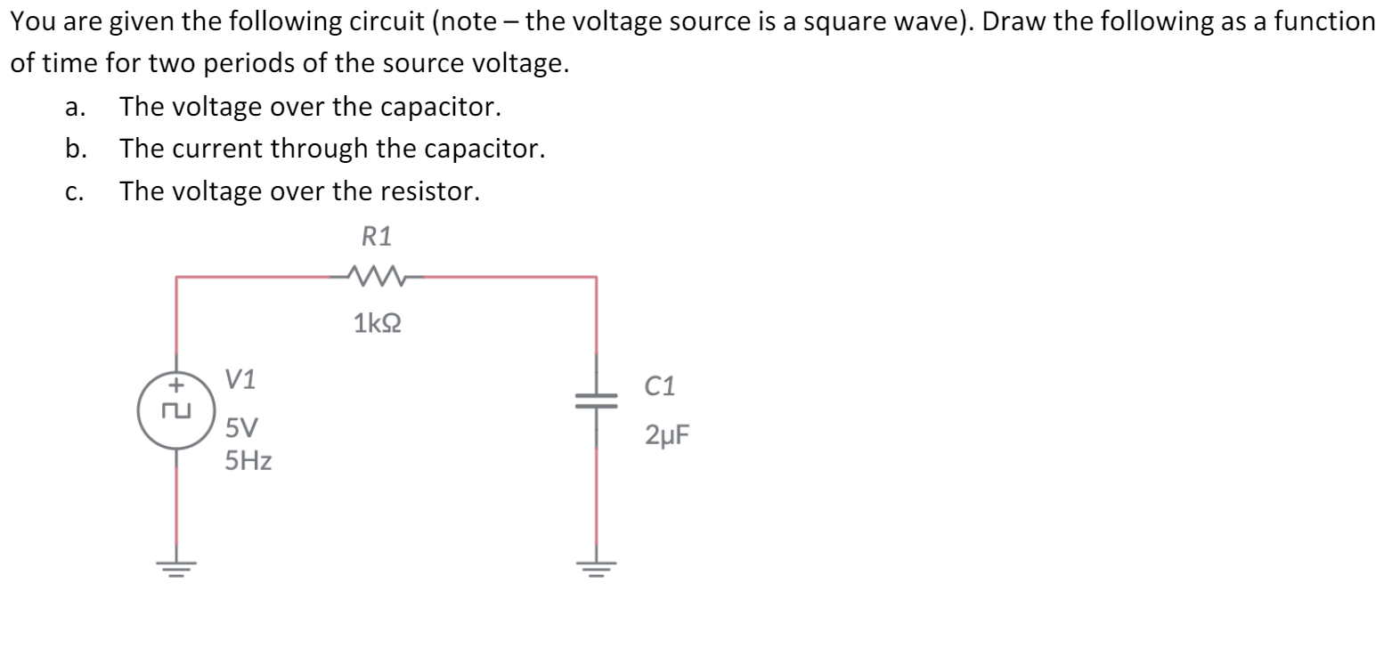 Solved a. You are given the following circuit (note – the | Chegg.com