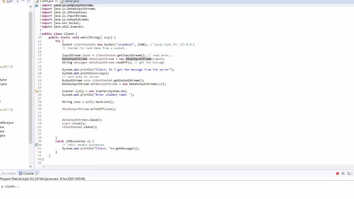 13 14 15 16 avaSE-1.8] java F.java Client java 2 | Chegg.com