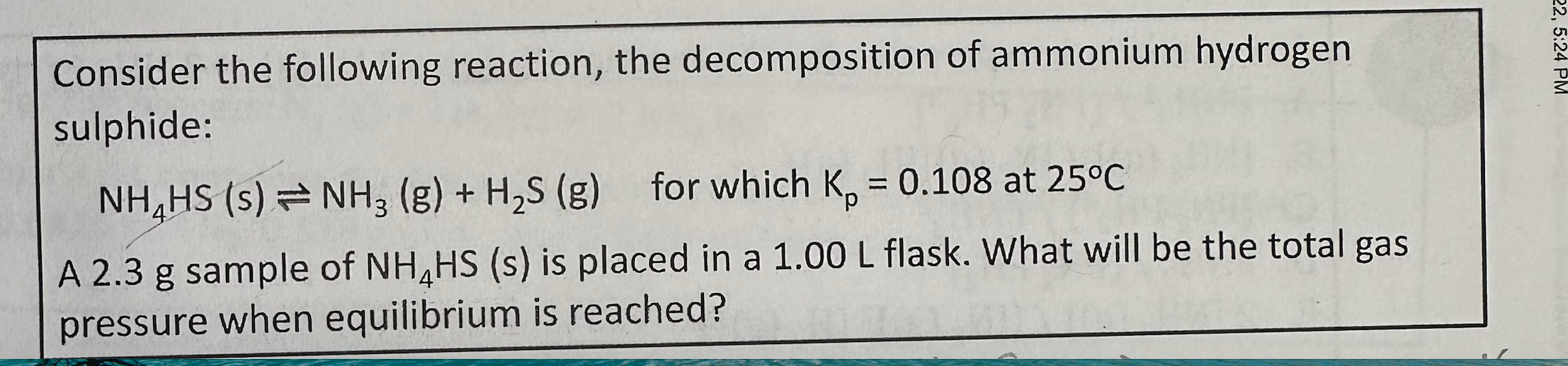 Solved Consider the following reaction, the decomposition of | Chegg.com