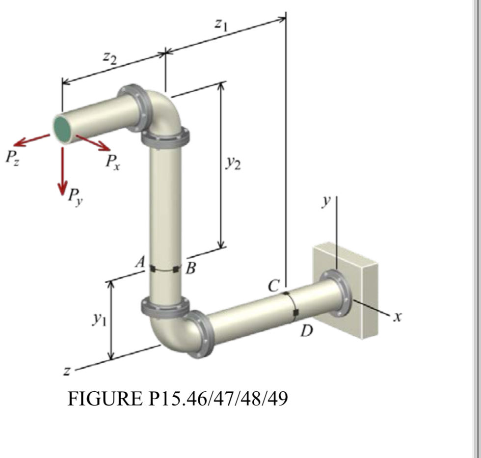 Solved The piping assembly shown in Figure P15.46/47/48/49 | Chegg.com