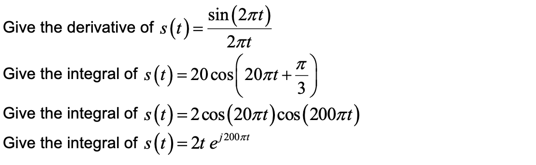 derivative of cos 2 pi t