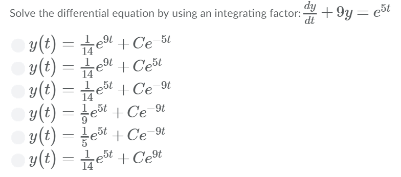 Solved 5t Solve the differential equation by using an | Chegg.com