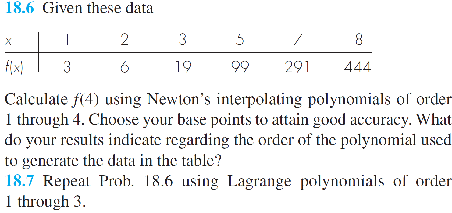 Solved Solve book problem 18.7 using the Python code for | Chegg.com