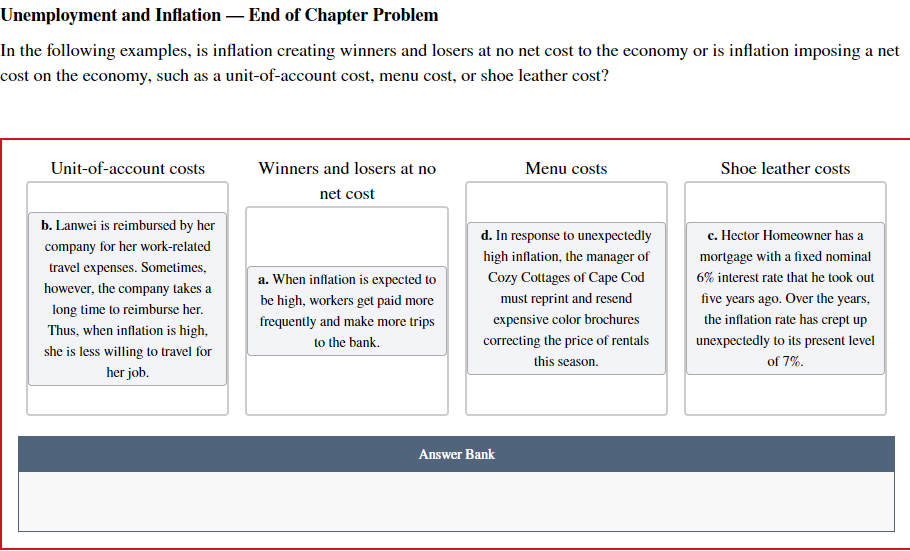 Solved Unemployment And Inflation - End Of Chapter Problem | Chegg.com