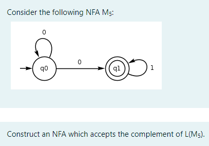 Solved Consider The Following NFA M5 : Construct An NFA | Chegg.com