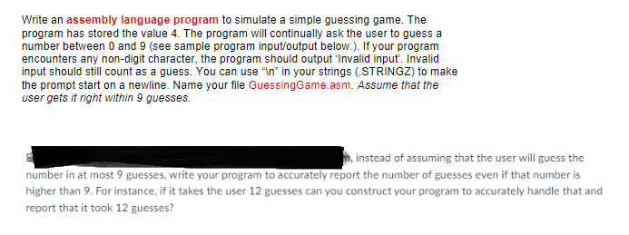 Solved Write an assembly language program to simulate a | Chegg.com
