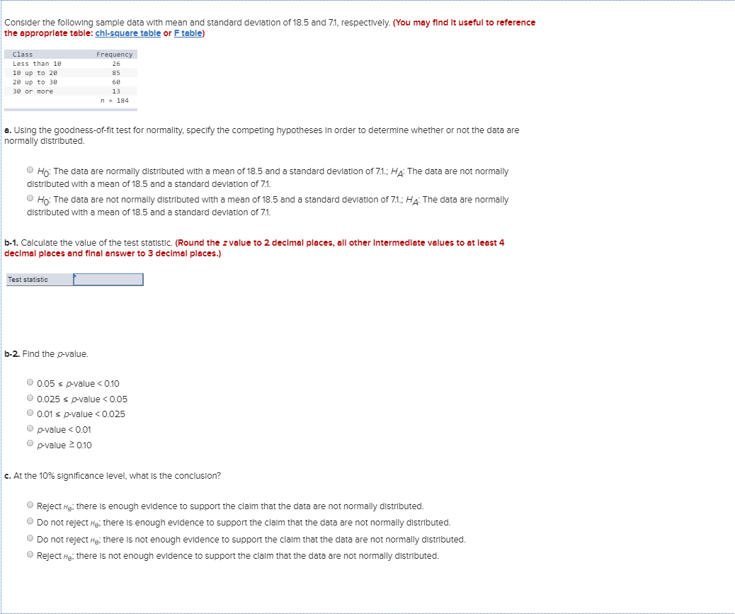Solved Consider the following sample data with mean and | Chegg.com