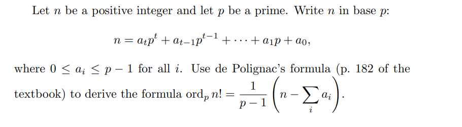 Solved Let n be a positive integer and let p be a prime. | Chegg.com