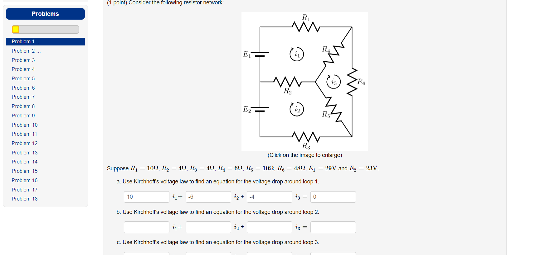 Solved (1 point) Consider the following resistor network