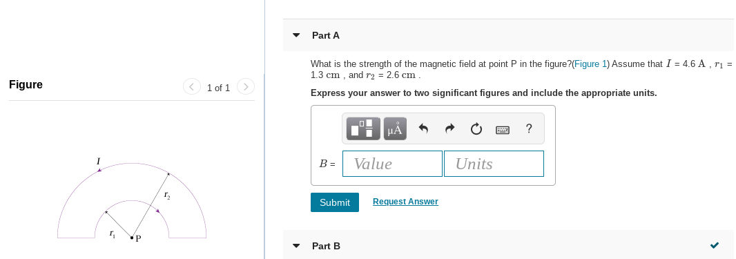Solved Part A What is the strength of the magnetic field at | Chegg.com