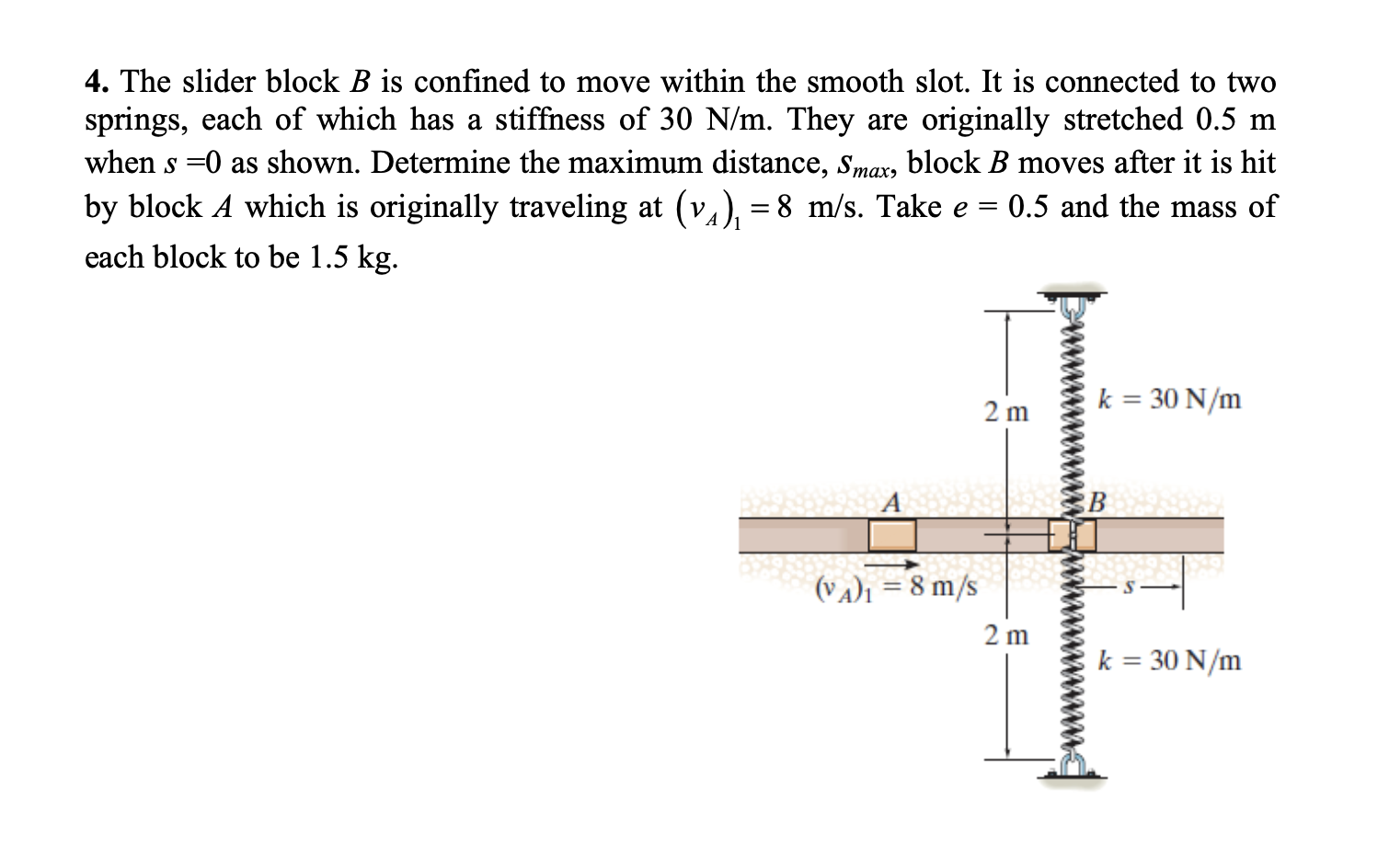 Solved 4. The slider block B is confined to move within the | Chegg.com