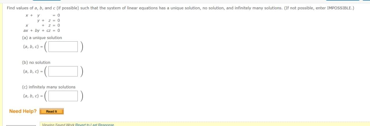 Solved X + Find Values Of A, B, And C (if Possible) Such | Chegg.com