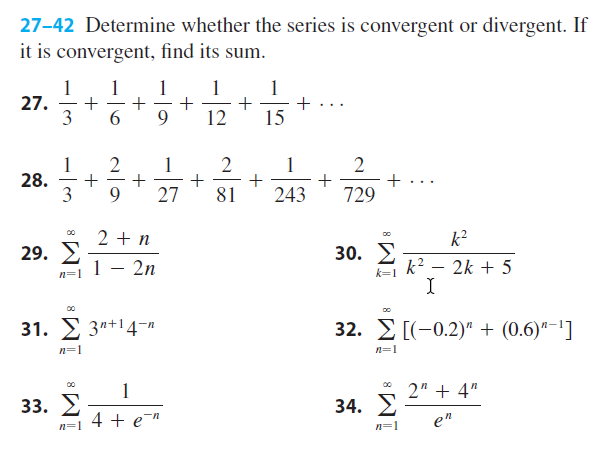 Solved 27-42 Determine whether the series is convergent or | Chegg.com