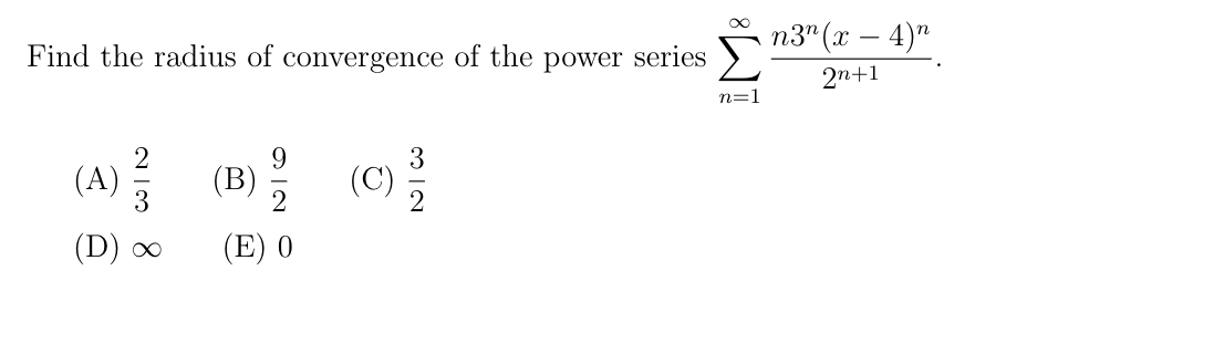 Solved Find The Radius Of Convergence Of The Power Series Chegg Com