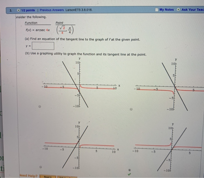 Solved Ask Your Teac My Notes 1/2 points| Previous Answers | Chegg.com