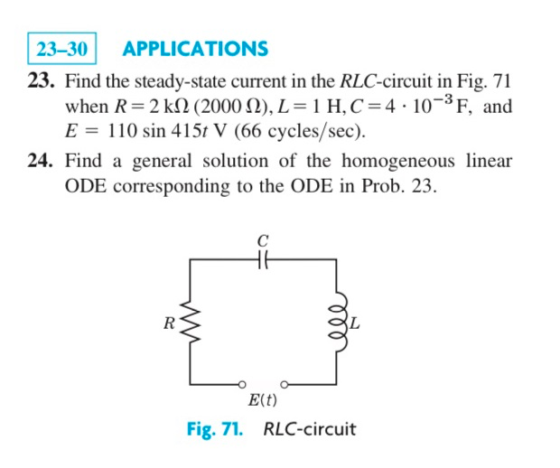 Solved 23) Find the steadystate current in the RLCcircuit
