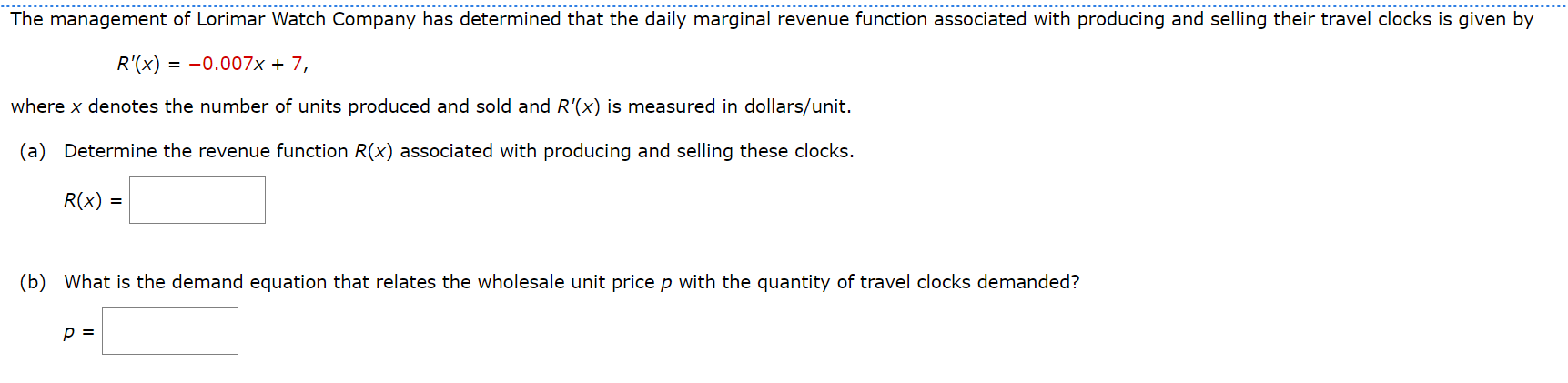 Solved The management of Lorimar Watch Company has | Chegg.com