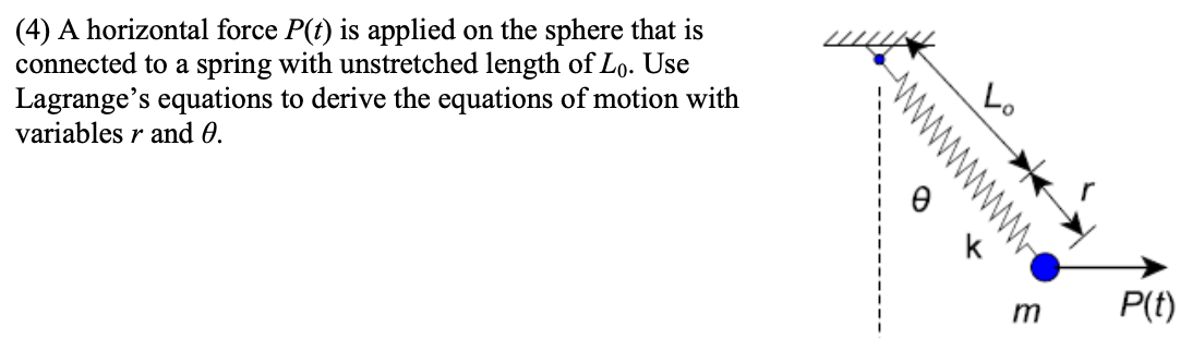 Solved U/ (4) A horizontal force P(t) is applied on the | Chegg.com