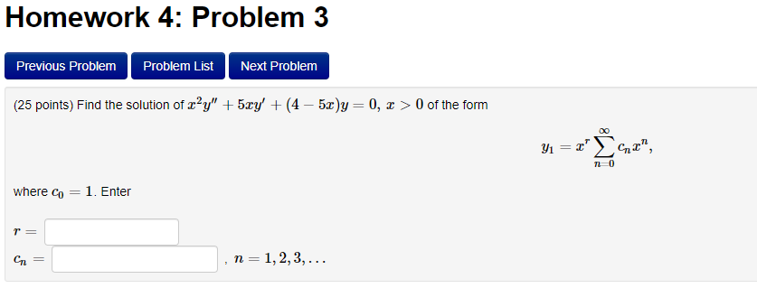 Solved Homework 4: Problem 3 Previous Problem Problem List | Chegg.com