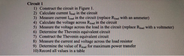 Solved Circuit 1 1) Construct the circuit in Figure 1. 2) | Chegg.com