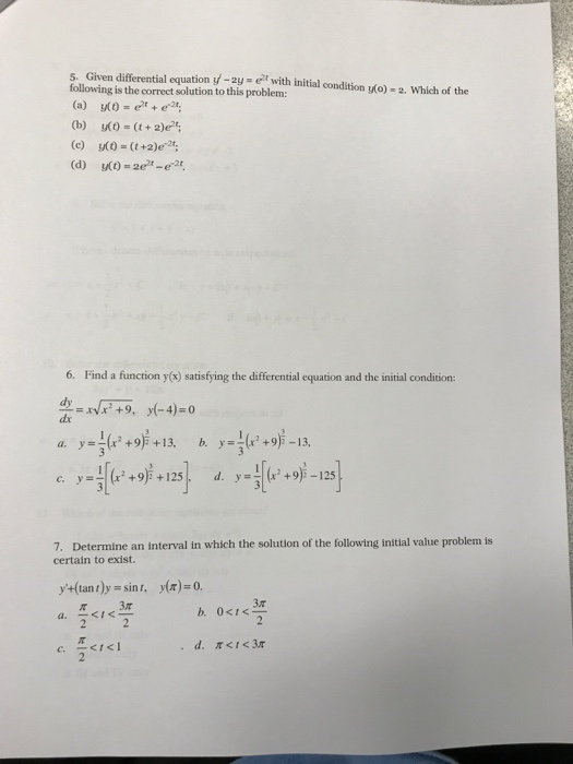 Solved Given differential equation y' - 2y = e^2t with | Chegg.com