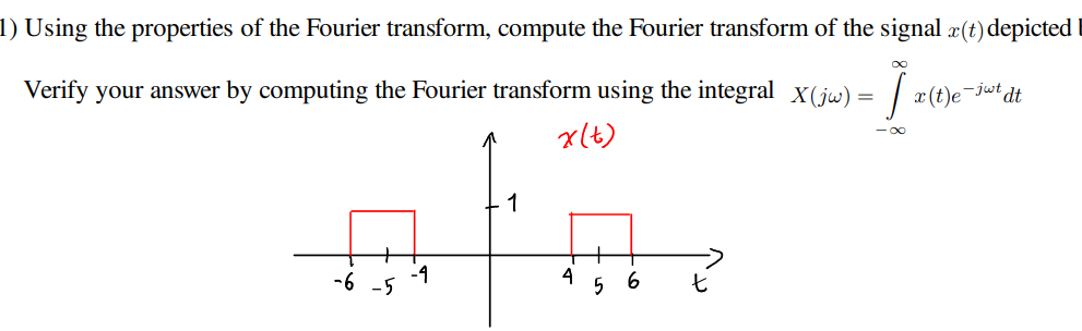 Solved Using the properties of the Fourier transform, | Chegg.com
