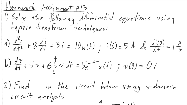 Solved di a) Homework Assignment #13 I solve the following | Chegg.com