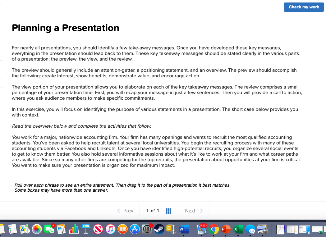 Solved Check my work Planning a Presentation For nearly all | Chegg.com