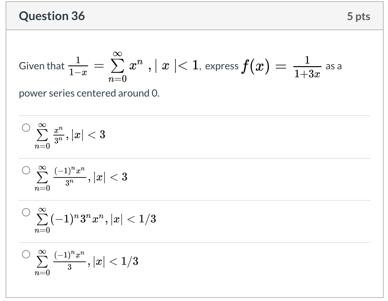 Solved Question 36 5 pts 1 Given that === x"