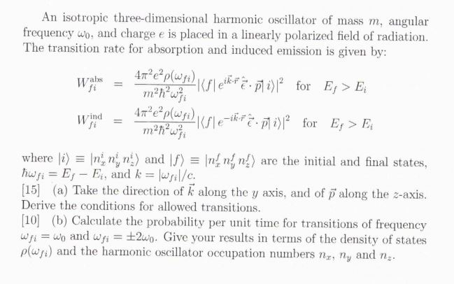 An isotropic three-dimensional harmonic oscillator of | Chegg.com