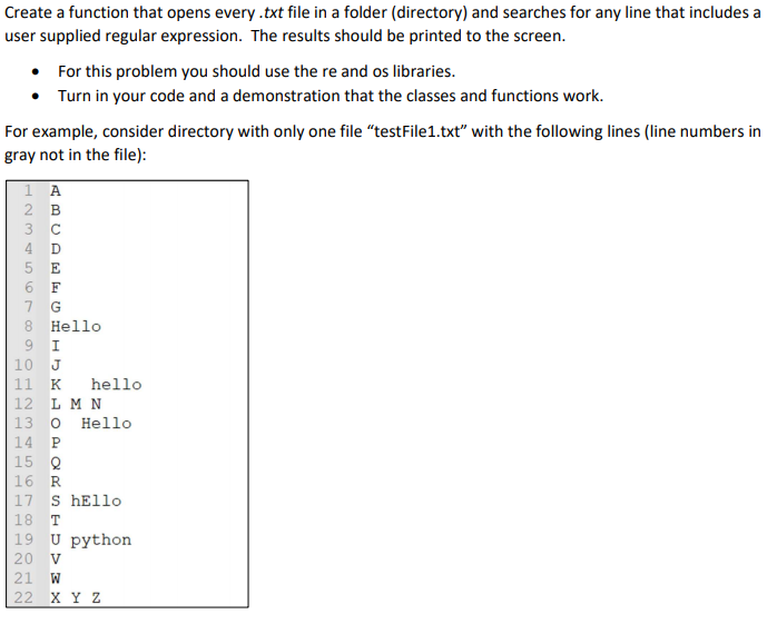 Solved Create a function that opens every .txt file in a | Chegg.com