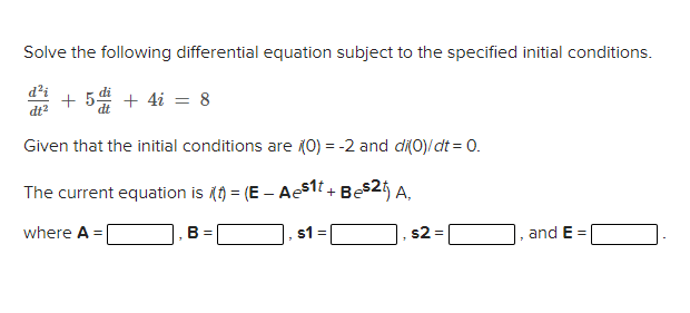Solved Solve the following differential equation subject to | Chegg.com