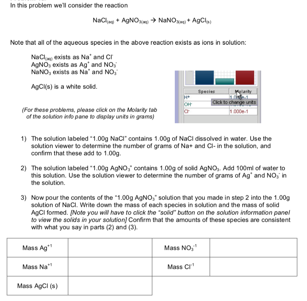 Solved In This Problem We Ll Consider The Reaction Nacl A Chegg Com