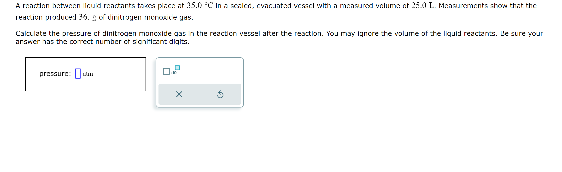 Solved A Reaction Between Liquid Reactants Takes Place At | Chegg.com