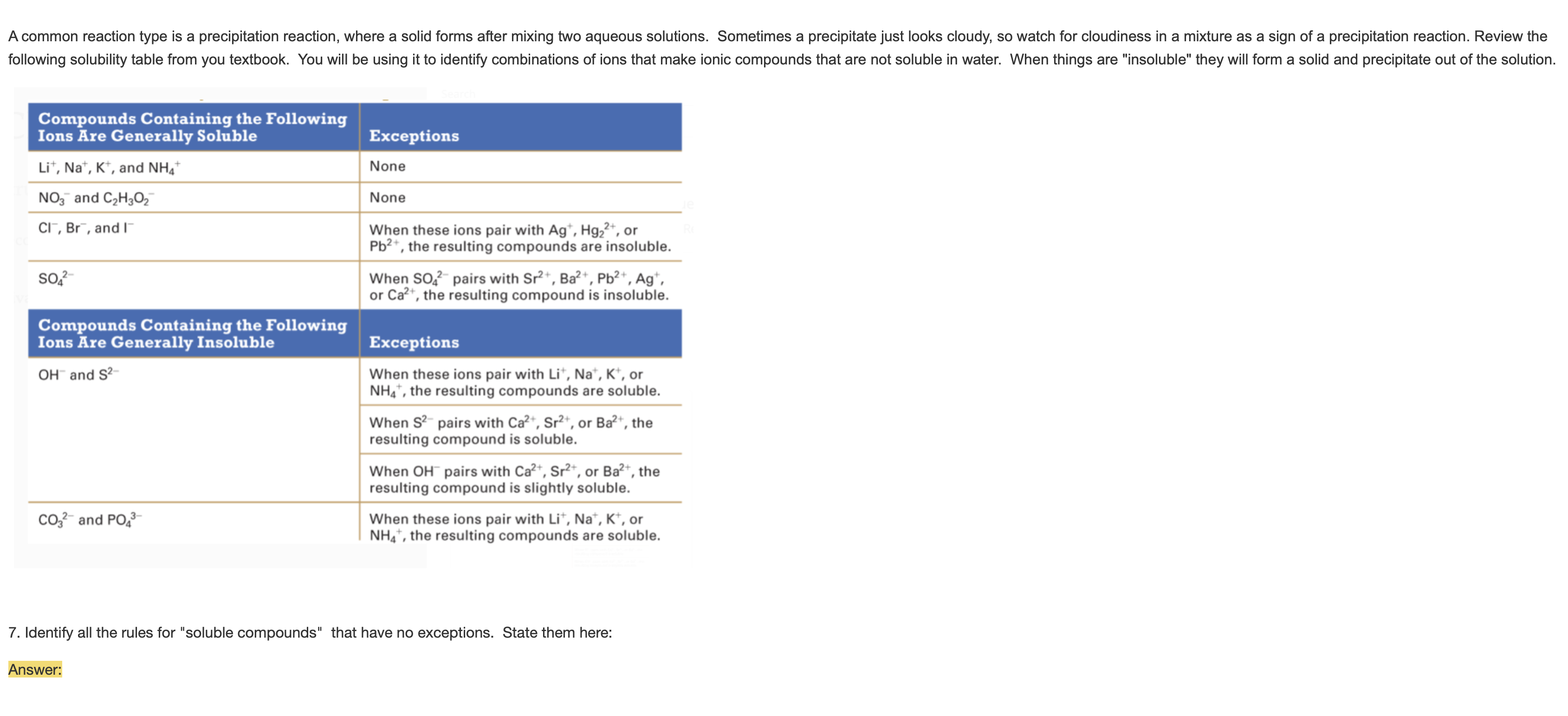 Solved 7. Identify all the rules for 