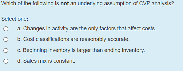 Solved Which of the following is not an underlying | Chegg.com