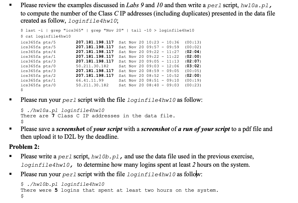 Solved 1 Please review the examples discussed in Labs 9 and | Chegg.com