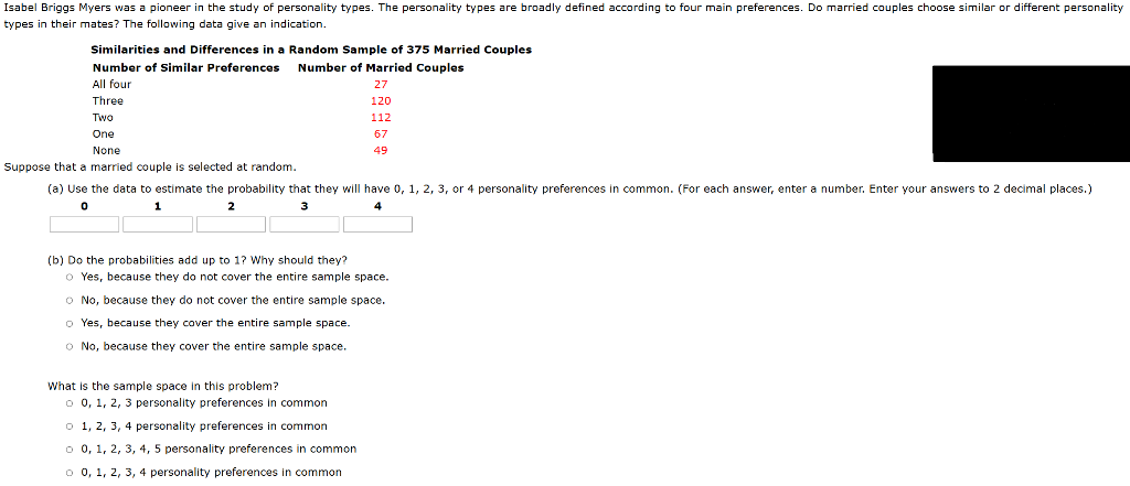 Solved Isabel Briggs Myers Was A Pioneer In The Study Of | Chegg.com