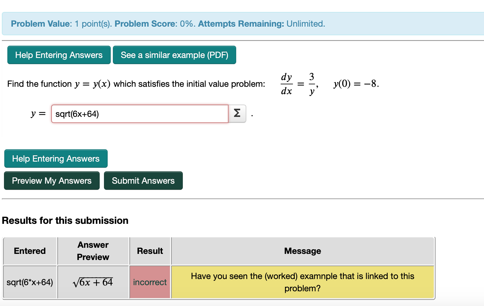 Solved Problem Value: 1 point(s). Problem Score: 0%. | Chegg.com
