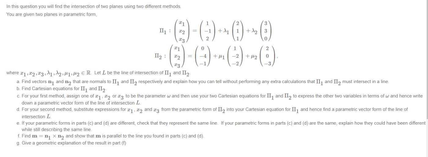 Solved In This Question You Will Find The Intersection Of | Chegg.com